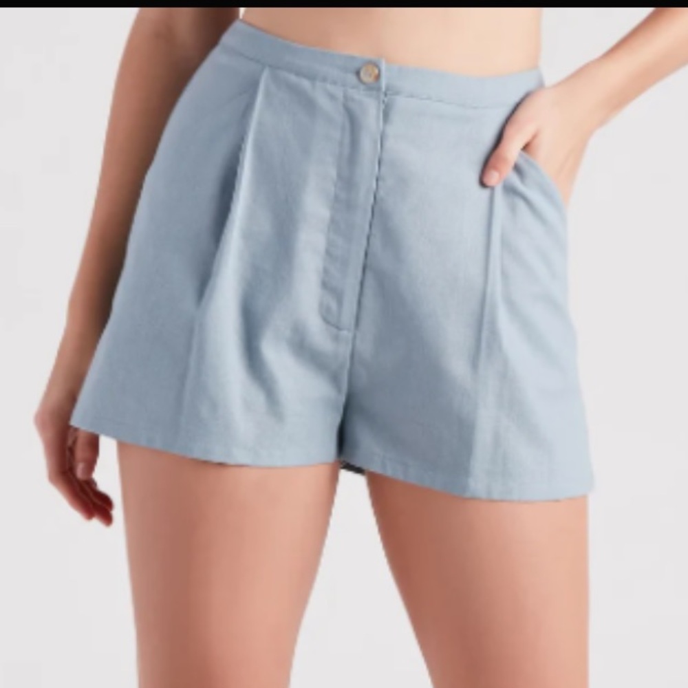 Windsor Flowy blue linen summer Shorts